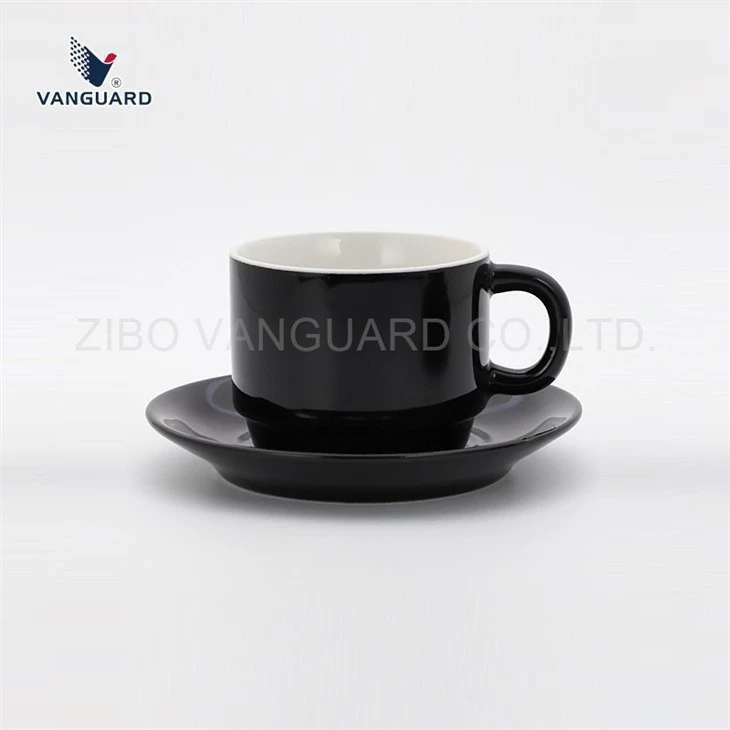 Black Ceramic Tea Cup With Saucer factory Black Ceramic Tea Cup With Saucer factory